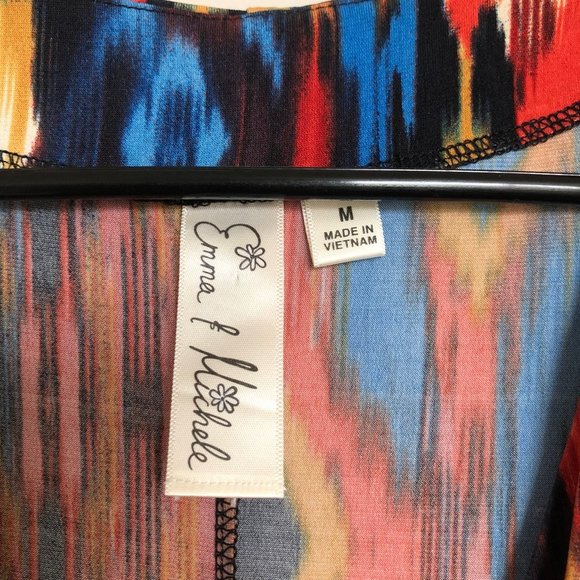 Emma & Michele Red, Blue and Yellow Print Dress w/Pockets - Size Medium - Picture 5 of 5